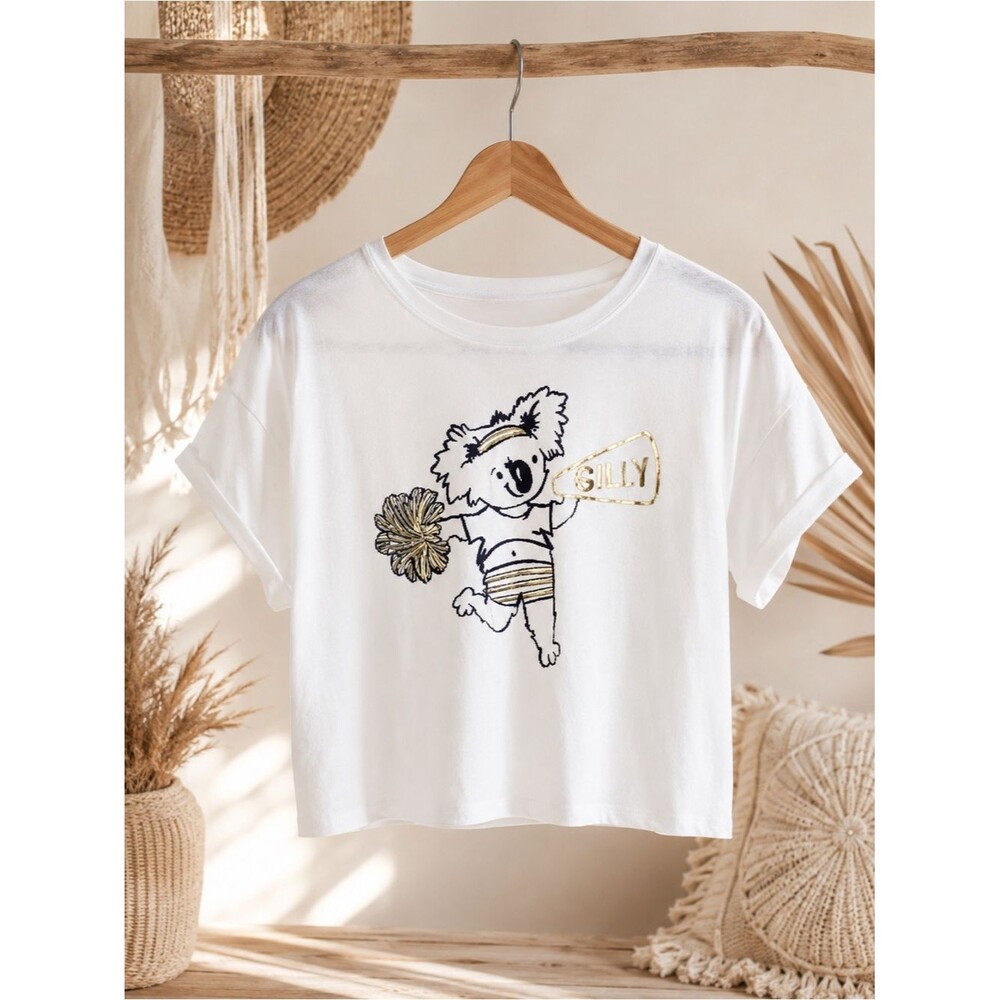 Gilly Hicks Koala Cheerleader T-Shirt‎ Size Large Top